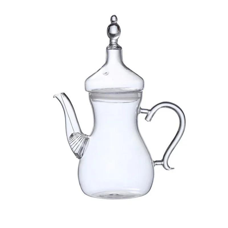 Large Capacity 1000ml High Borosilicate Arabic Glass Teapot with Filter Heat Resistant Cold Kettle Flower Tea Pot Teaware