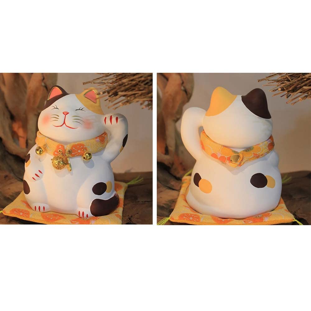 Счастливый кот, нарисованный, открывающий процветание, приглашающий хорошие деньги, удачу, счастливый милый кот, фэн-шуй, новый керамический талисман, украшение, живопись, празднование,