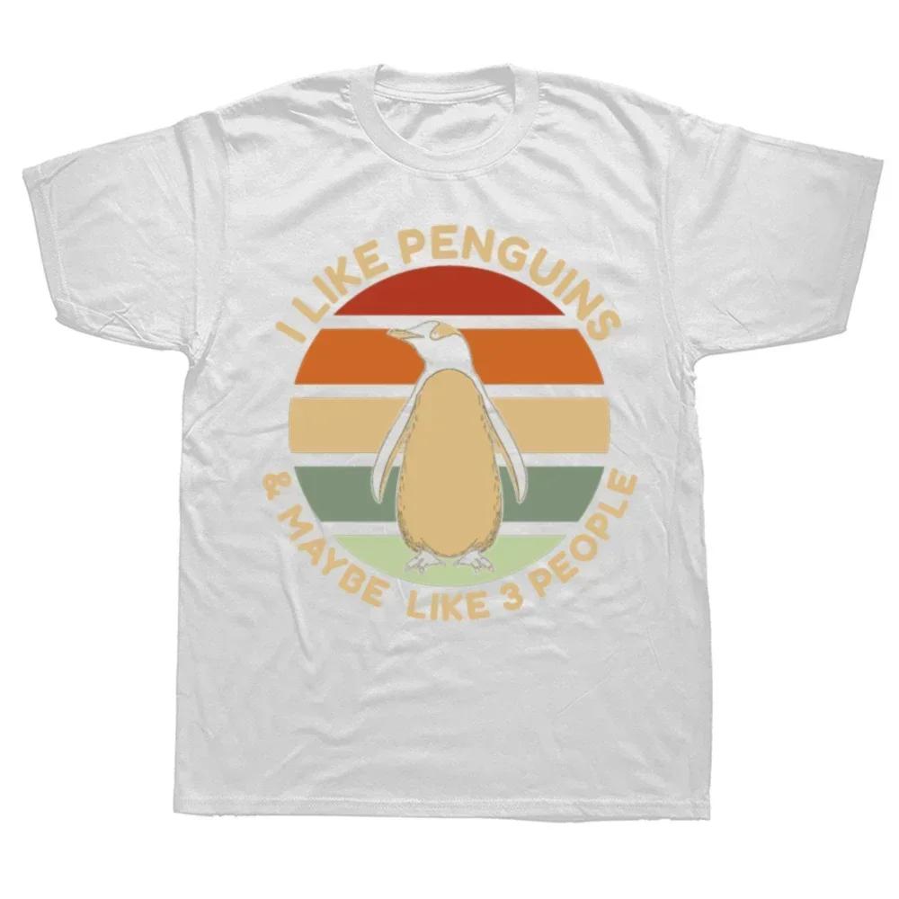 I Did the Math the Answer Is Penguin Funny Penguin Lover Graphics Men's T Shirt Fashion Casual Oversized Short Sleeve T-shirts