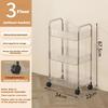 Acrylic Trolley Storage Rack TransparentMultilayer Rolling Cart with Removable Baskets Cosmetics Snack Storage Shelf Bookshelf