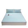 JingJingRS Summer Ice Silk Fitted Sheet Mat Set