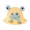 Детская шляпа-ведро с рисунком лягушки унисекс для мальчиков и девочек, солнцезащитная шапка, милая шапочка для малышей с милым вышитым узором