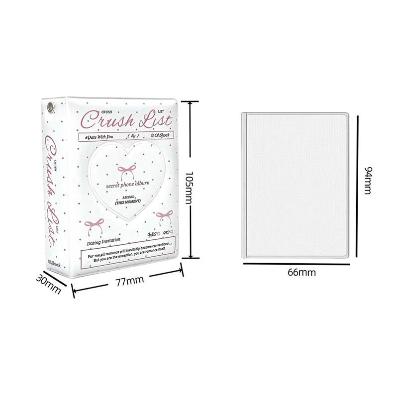 Книга для карточек Crush List Маленький карман для карточек Мини-альбом 3-3,5 Альбом знаменитости Книга для карточек Подходит для хранения маленьких карточек знаменитостей и аниме
