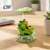 Lazy Frog Decor Rocking Panda Figurine, Cute Resin Bobble Chair with Lotus Leaf Design, Shade Stress Relief Desk Ornament for Car Shelf Office,