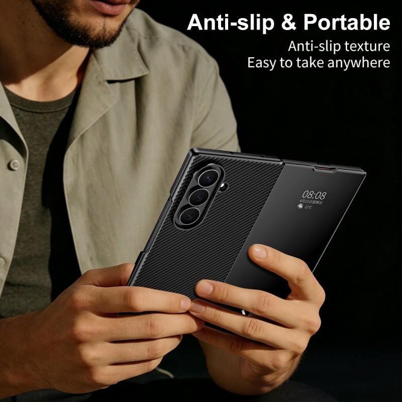 Fold 8 Ultra Case With Smart Mirror Screen Cover Flip Leather Shell Shockproof Magnetic PC Back Galaxy Z