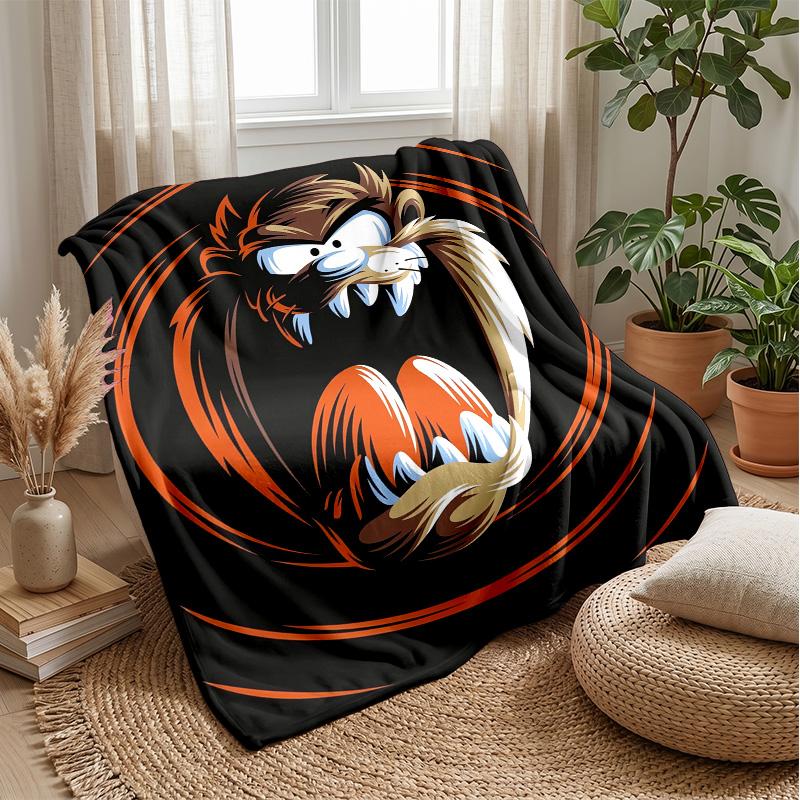 Looney Tunes Printed Flannel Blanket Skin Friendly Warm Decorative Throw for Indoor Couch Bed Daily Use