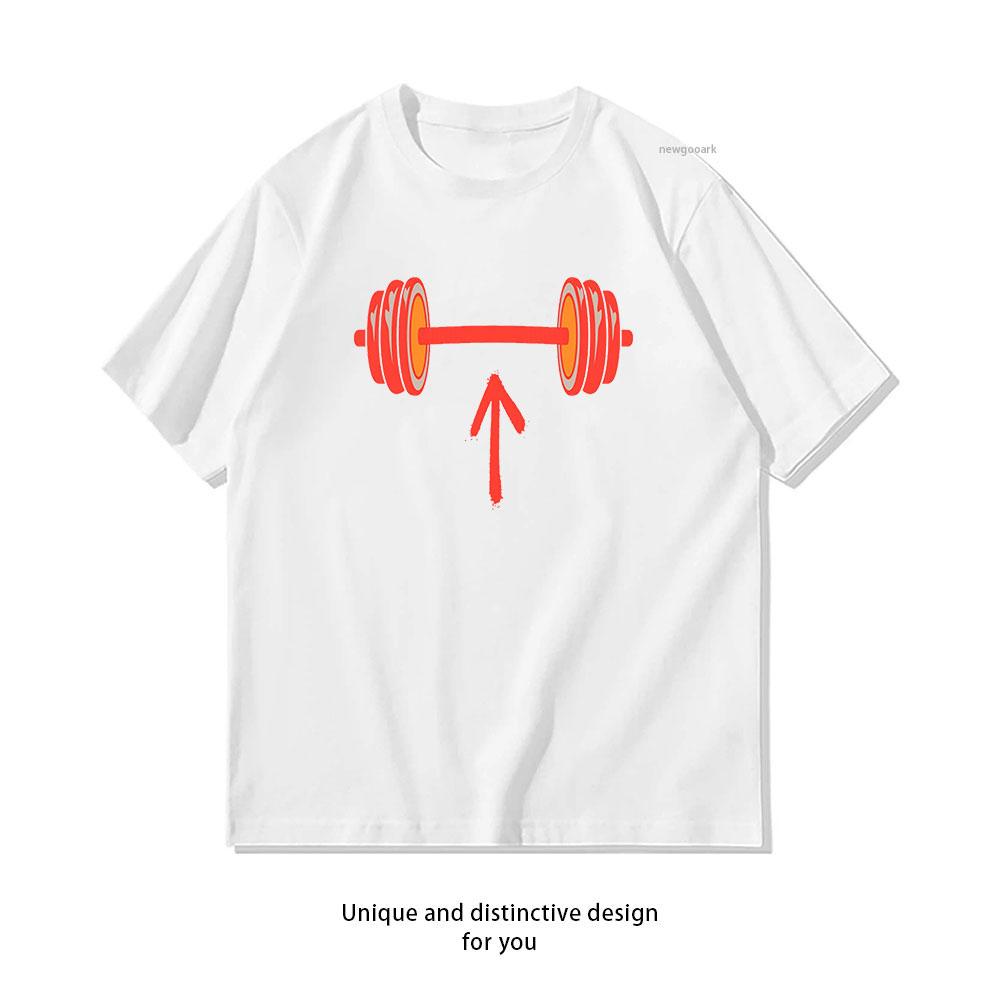 Lift Strong Красная Штанга Икона Силы футболка Женская Унисекс Повседневная хлопковая футболка с принтом Креативная Взрослая С круглым вырезом уличный стиль