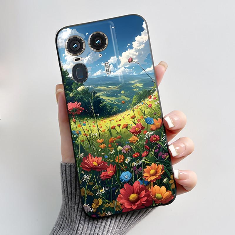 Мягкий чехол для телефона Motorola Moto Edge 50 Ultra 5G Черный Матовый Силиконовый Эстетичный Роскошный Милый Крутой Для Мальчиков Девочек Задняя Крышка