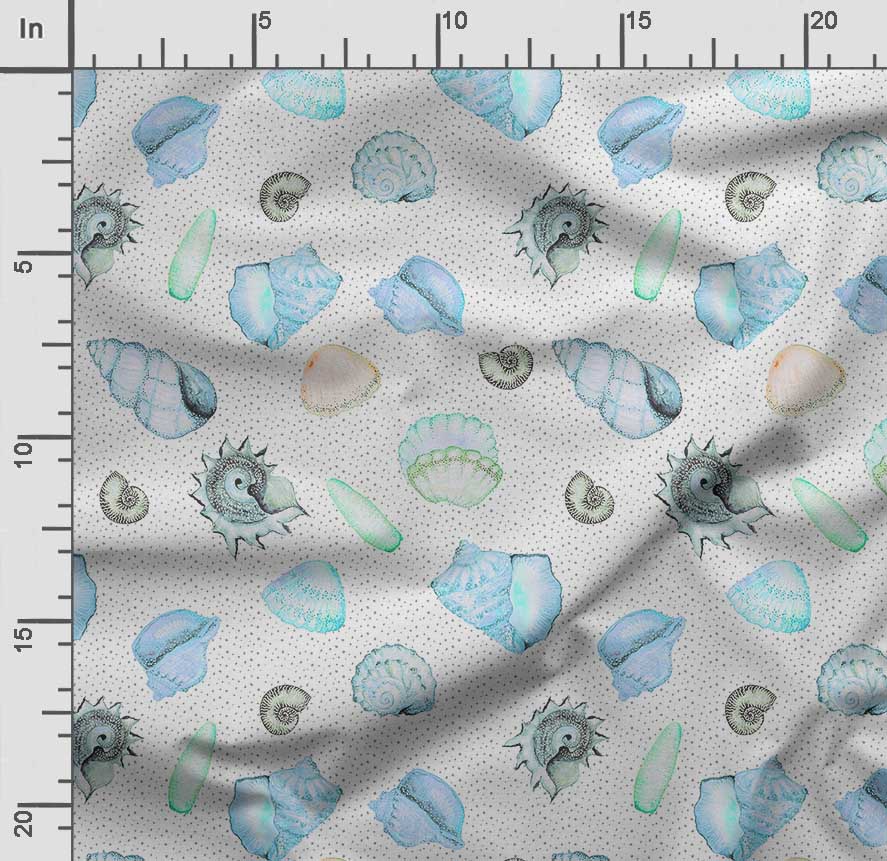 Soimoi Принт морских ракушек, хлопковый батист, ткань для квилтинга, продаваемая во дворе, хлопчатобумажная ткань средней плотности шириной 42 дюйма,