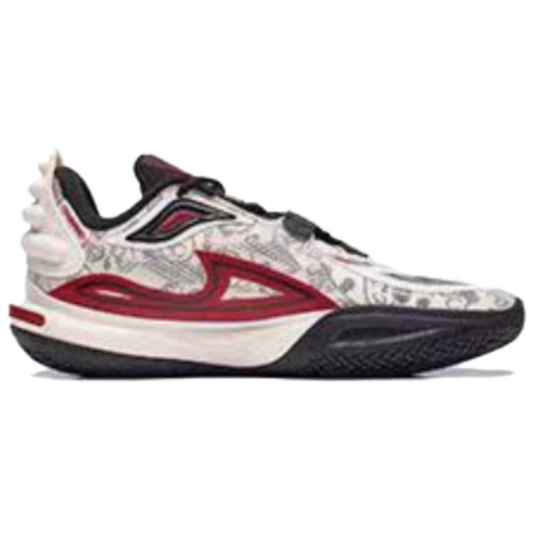 Li Ning All City 11 V2 Детские и подростковые Удобная амортизация, Износостойкие Низкие Баскетбольные кроссовки Унисекс Красный Белый ABPT051-1