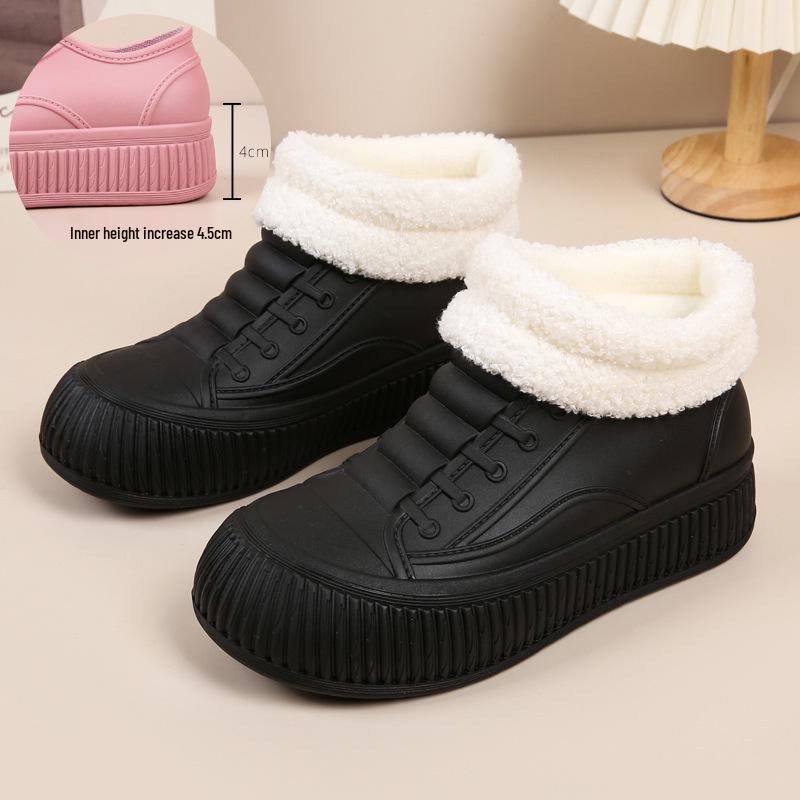 Women's Waterproof Non-Slip Hidden Heel Rain Boots - Fashionable Slip-On Short Tube Shoes