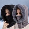 Wool Knitted Cap Thick Warm Balaclava Mask Winter Bonnet Hats Set Unisex