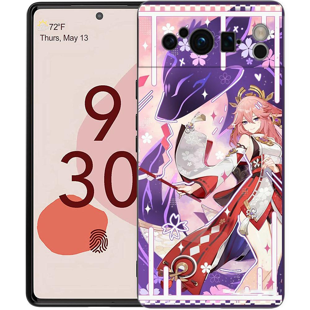 Genshin Impact Landscape Phone Case For Google Pixel 8 7 6 Pro 6A 7A 5G Soft Silicone Shockproof TPU Black Cover TPU Fundas