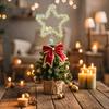 1/2Pcs Christmas 3D Tree Top Star Glittered Decoration with LED Lights Colorful Silk Threads Visual Appeal Holiday Seasonal Decor