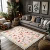 Springtime Floral Rug Pink Green White Decorative Indoor Mat for Living Room Bedroom Home Decor Area Rugs Soft Carpets Size 3x5f