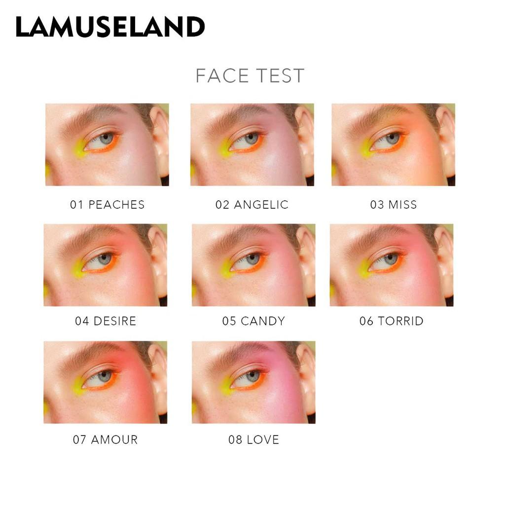LAMUSELAND Набор бархатных румян для лица с кистью для румян #LAS301