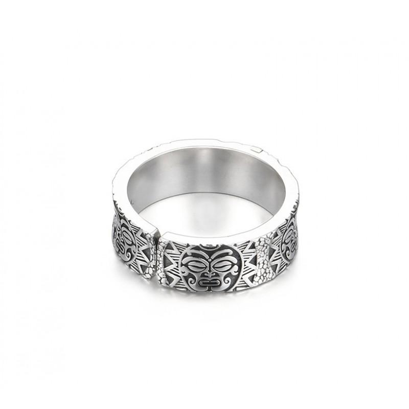 Adjustable Open Ring Men Women Vintage Geometric Eye Of Providence Symbol Plated Bohemian Statement