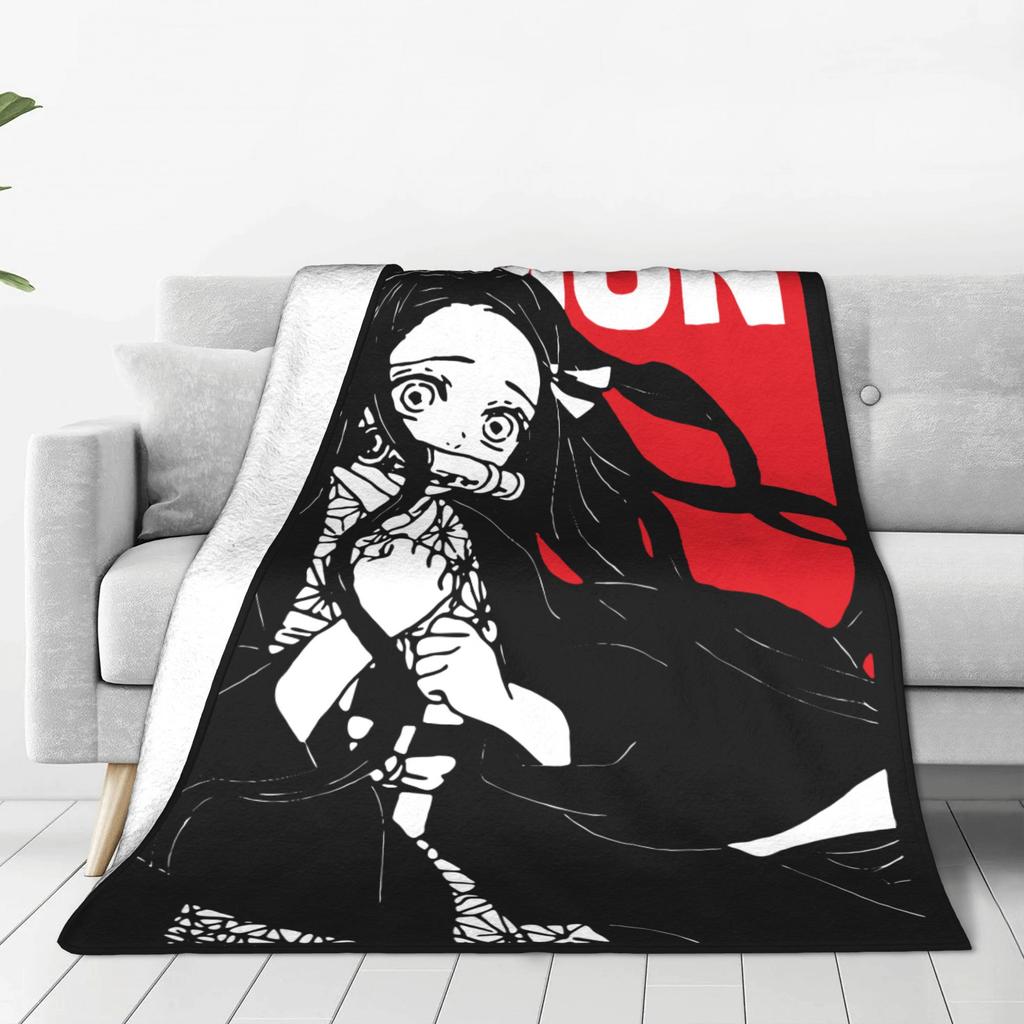 Nezuko Demon Slayer Blankets Fleece All Season  Portable Lightweight Thin Throw Blanket for Bedding Couch Bedspread