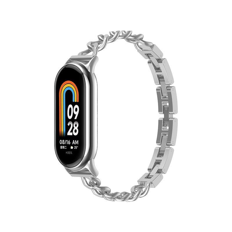 Роскошный ремешок из нержавеющей стали для Xiaomi Mi Band 10 9 8 Замена ремня умные часы для Mi Band 9 Браслет ремешок Аксессуары
