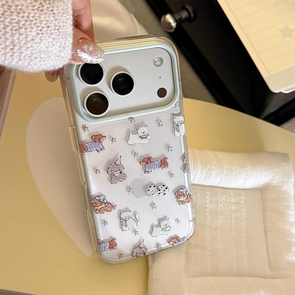 Мультяшный блестящий чехол для щенка на iPhone 16, iPhone 17 и iPhone 17 Pro Max