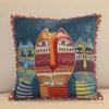 Ethnic Style Elephant Sofa Pillow, Cat Embroidered Cushion Cover, Pillowcase Cover (Without Pillow Core)