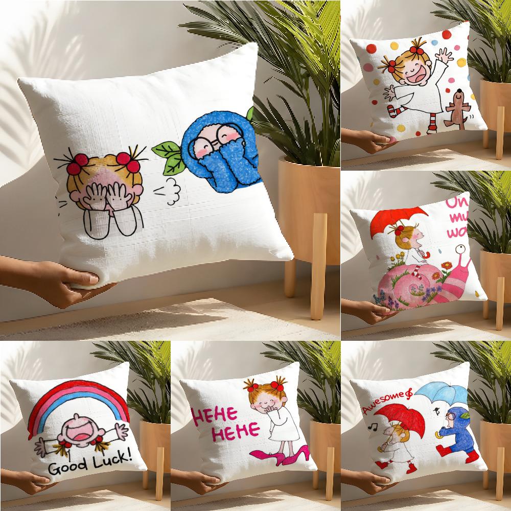 Beautiful Girl Cue CCoco Pillow Case linen pillow case sofa home decor cushion cover cushion cove