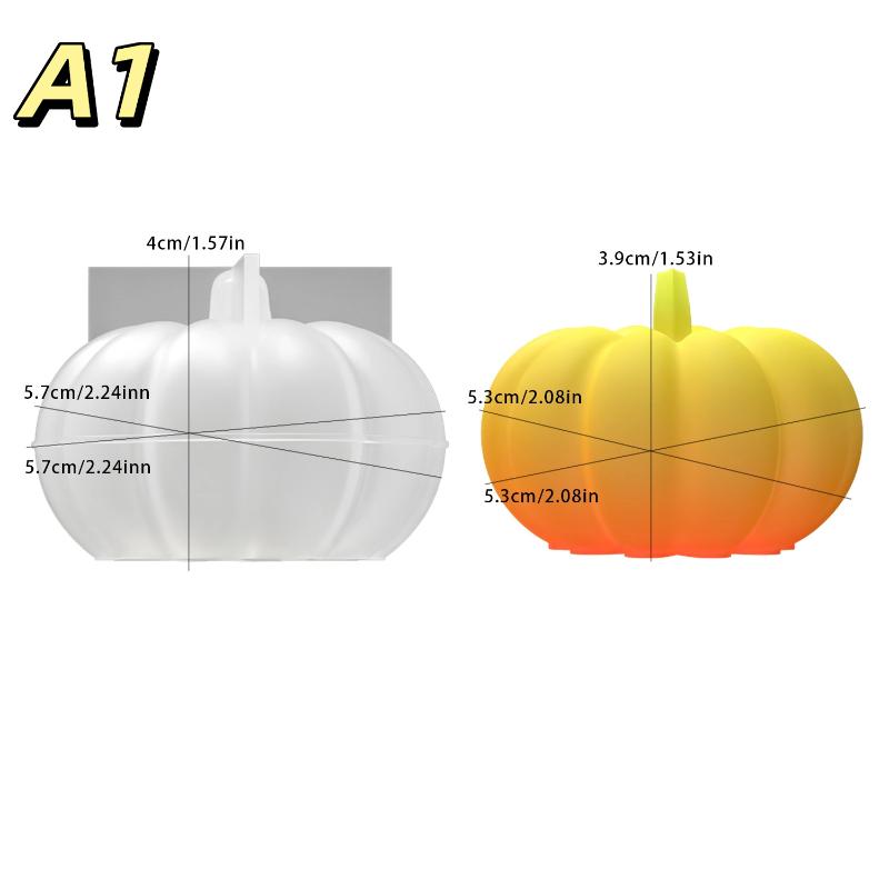 1/3Pcs Pumpkin Scented Candle Silicone Mold Diy Candle Making Handmade Autumn Theme Plant Resin Halloween Thanksgiving Decor