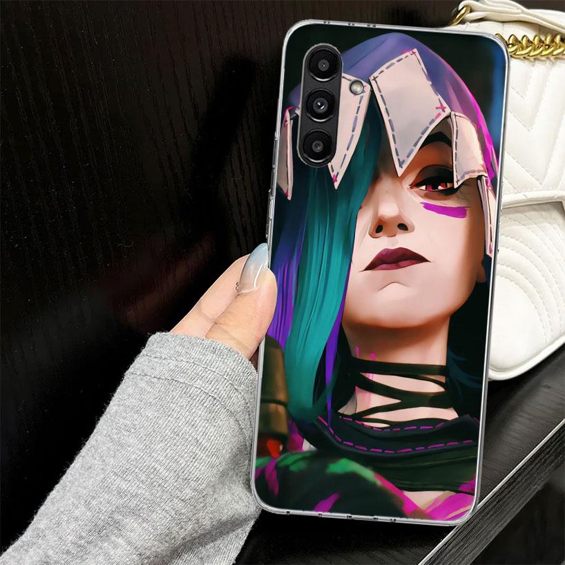 Чехол в стиле Аниме Аркейн Джинкс для Samsung A17 A16 A56 A36 A26 A15 A55 A35 A25 A14 A54 A34 A24 Чехол для телефона A13 A53 A33 A23 A05S A04S для