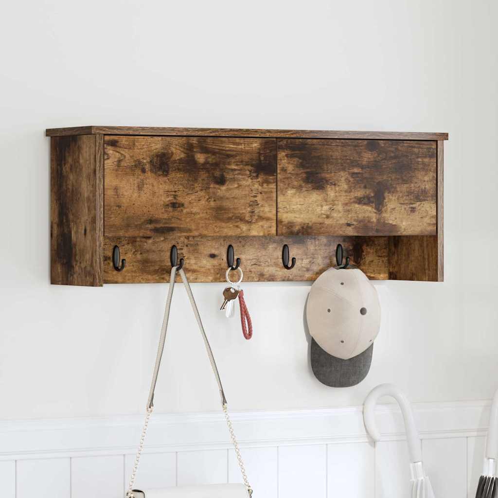 Wall Mounted Nightstand Smoked Oak 80 x 20 x 30 cm