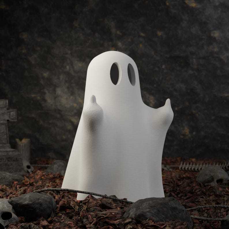 New Product Halloween Ghost Cat Statue 3D Printed Decorative Item