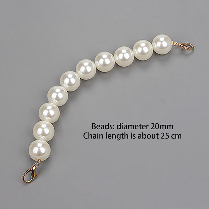 Classic Short Pearl Bag Beaded Handle Chain For Women Girls Bags Tote Bag Handle Replacement Pearl Chain Bag Accessories
