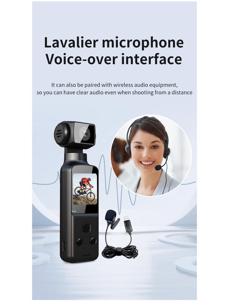 4K Action Camera with 270° Rotating Lens for Outdoor and Cycling