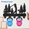 MAYJOYDIY Golf Coat Racks Wall Mounted Wood Golf Clubs Tree Key Hangers for Wall 11.8×7.9inch Black Key Holder 5 Alloy Hooks Home Decor Gifts
