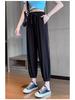 Petite Ice Silk Drawstring Sweatpants, Women's Summer Thin Lantern Style, Mosquito-Proof, Cuffed for Cool Comfort.
