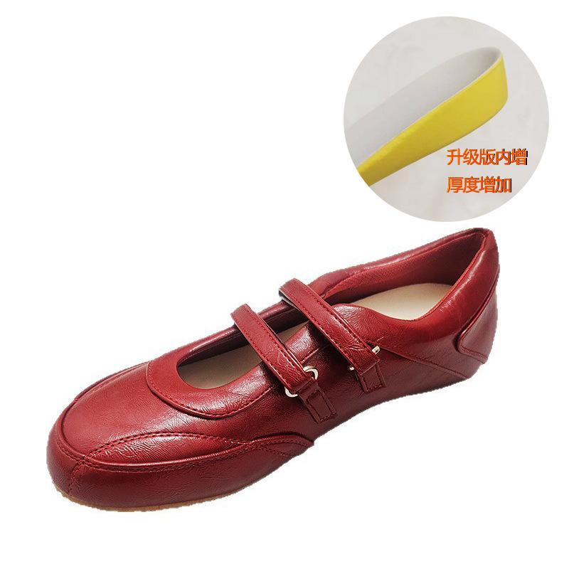 Женская обувь ретро красные туфли Мэри Джейн женские с внутренней платформой повседневные балетки плоские одинарные туфли мода