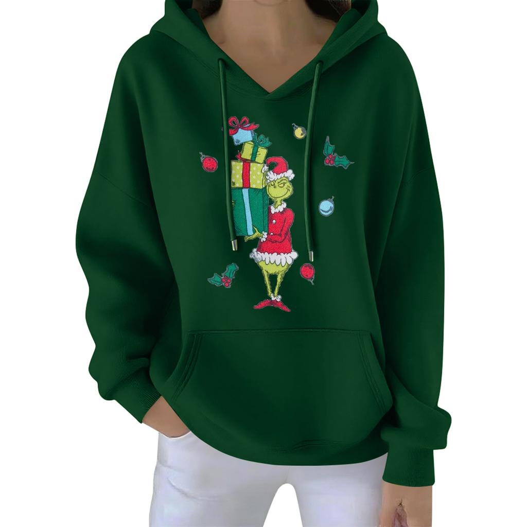 Women's Christmas  Hoodie Funny Cute Christmas Holiday Sweatshirt Pullover