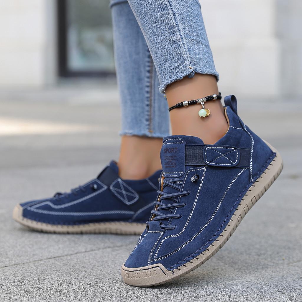 Unisex Low Top Casual Sneakers With Pu Leather Upper Comfortable Rubber Sole For Daily Wear