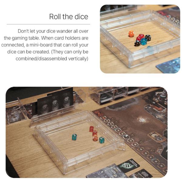 Clear Board Game Cards Stand Holders [4 PACK] | Transparent Card Deck Display Holders | Playing Card Holders for Ticket To Ride, Monopoly, Dominion