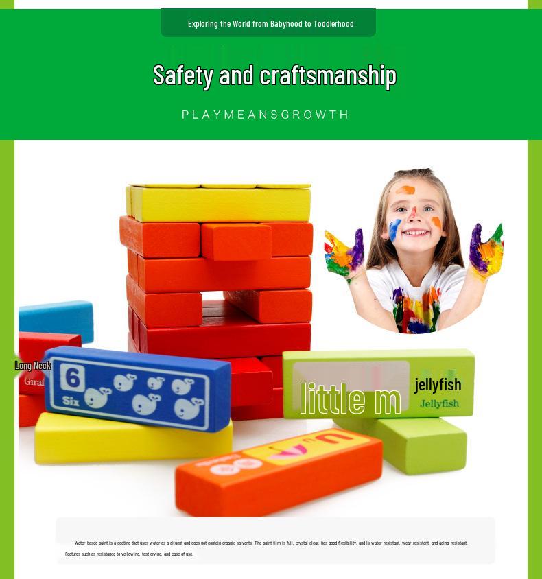 Детская игра на распознавание цветов, деревянная игра в Дженгу со складыванием мрамора