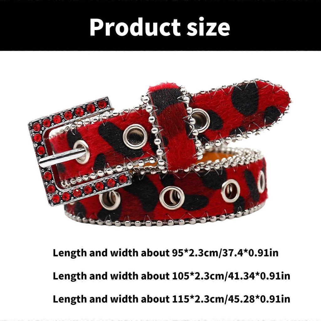 Unique Waist Chain Rhinestones Buckle Leopard Print Chain Cowgirl Belt for Women Proms Club Party for Jeans Dresses Purple 95