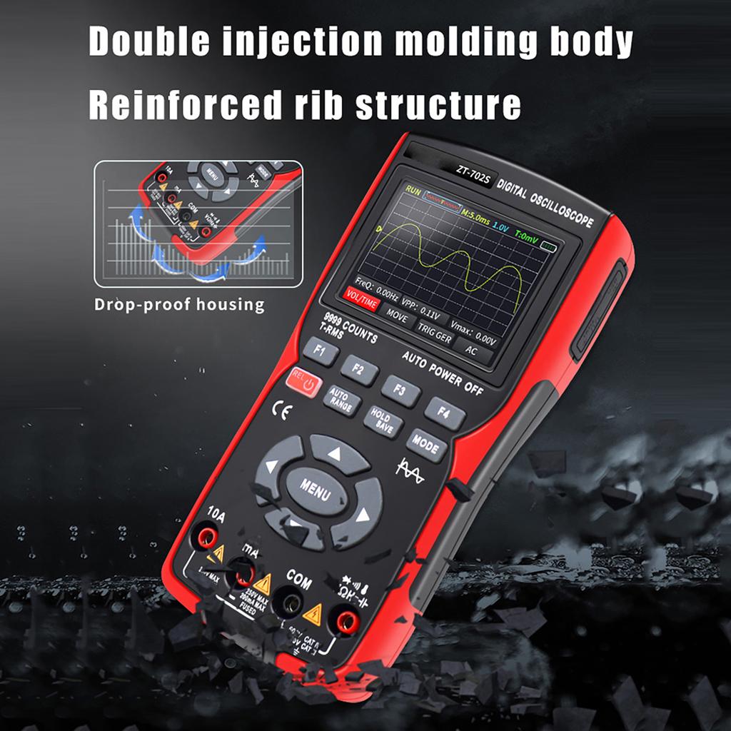 Digital Oscilloscope Multimeter 48MSaCelsiuss Sampling Rate 10Mhz Bandwidth  9 Counts True   2.8inch   Color Display Multimetro