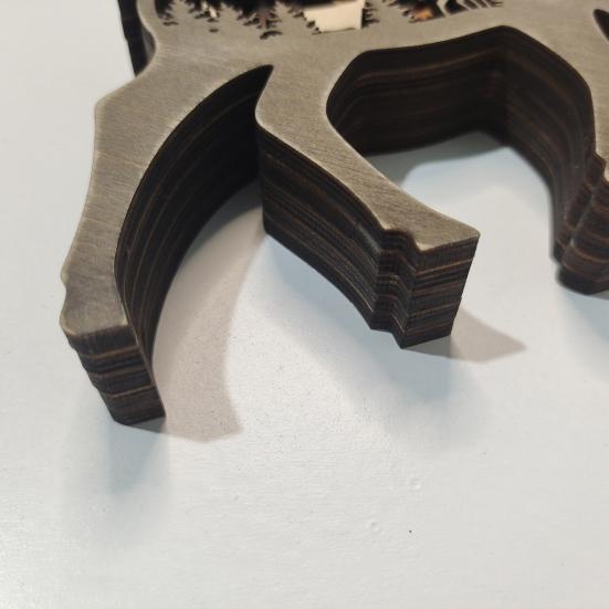 Eco-friendly Compact Craved Creative Forest Elk Ornament Crafts Wooden Elk Ornament