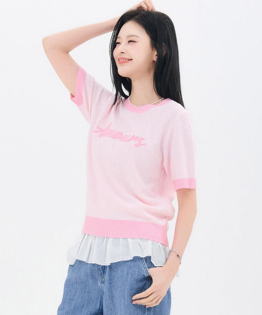 CHASECULT Women'S Embroidered Point Short Sleeve Summer Knit-Fbrg5674D0P