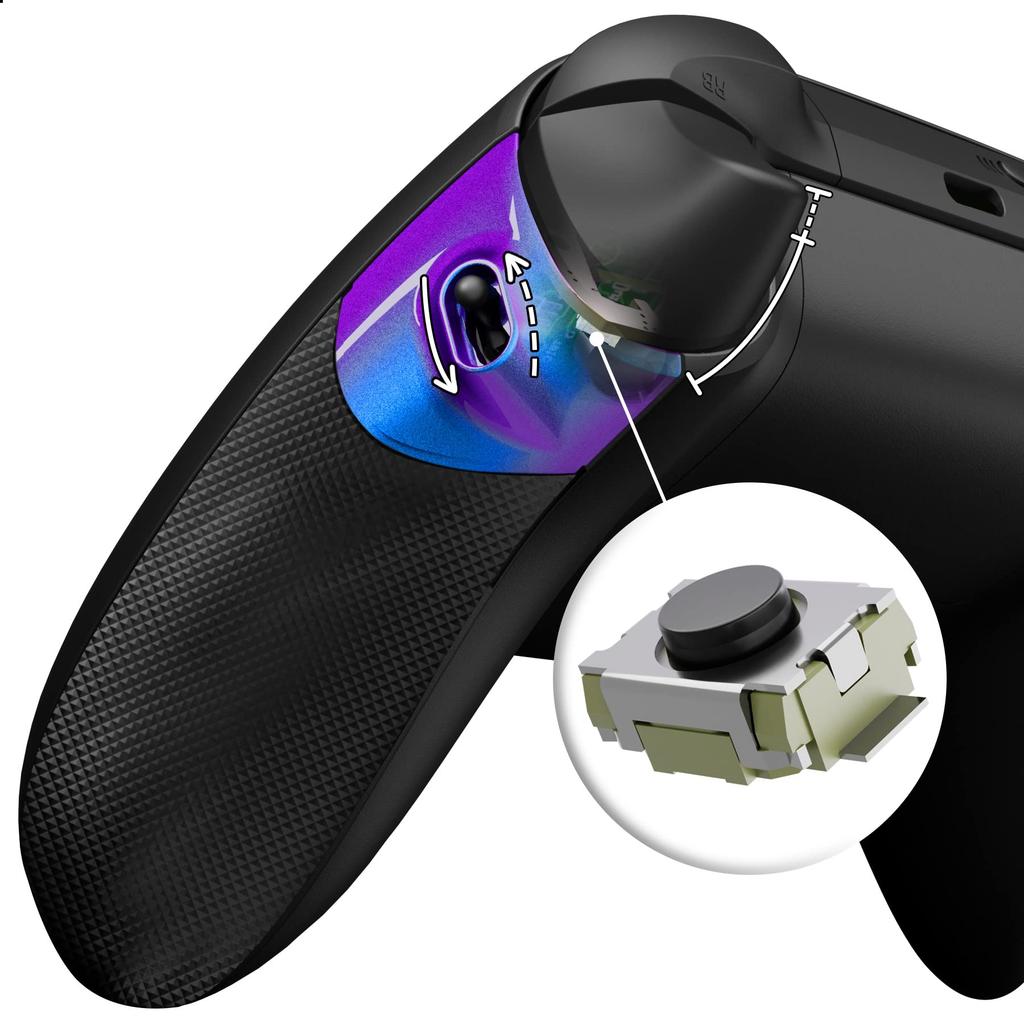 eXtremeRate Flexor Clicky Rubberized Side Rail Grip Trigger Stop Kit for Xbox Series X S Diamond Textured Ergonomic Trigger Stopper Handle Grip for