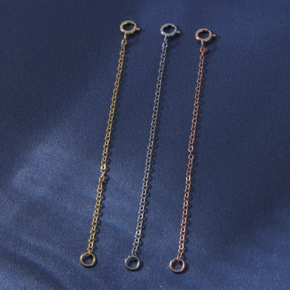 & Components Rose Gold Jewelry Accessories Extender Safety Chain Extender DIY for Bracelet Necklace