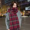 Высококачественный клетчатый шарф в корейском стиле: Теплая, Утолщенная Шаль, Похожая на Кашемир, для Студентов и Пар
