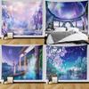 Purple Aurora Landscape Tapestry Decoration Room  Wall Decor Living  Mural