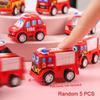 5 шт. Подарки на день рождения для детей, Подарок на Baby Shower, Детские мультяшные мини-игрушки: Пожарная машина, Полицейская машина с инерционным механизмом, Декор для DIY
