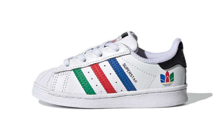 adidas Оригиналы SUPERSTAR Устойчивые к истиранию Низкие кроссовки для малышей Белые Для младенцев и малышей FW5240