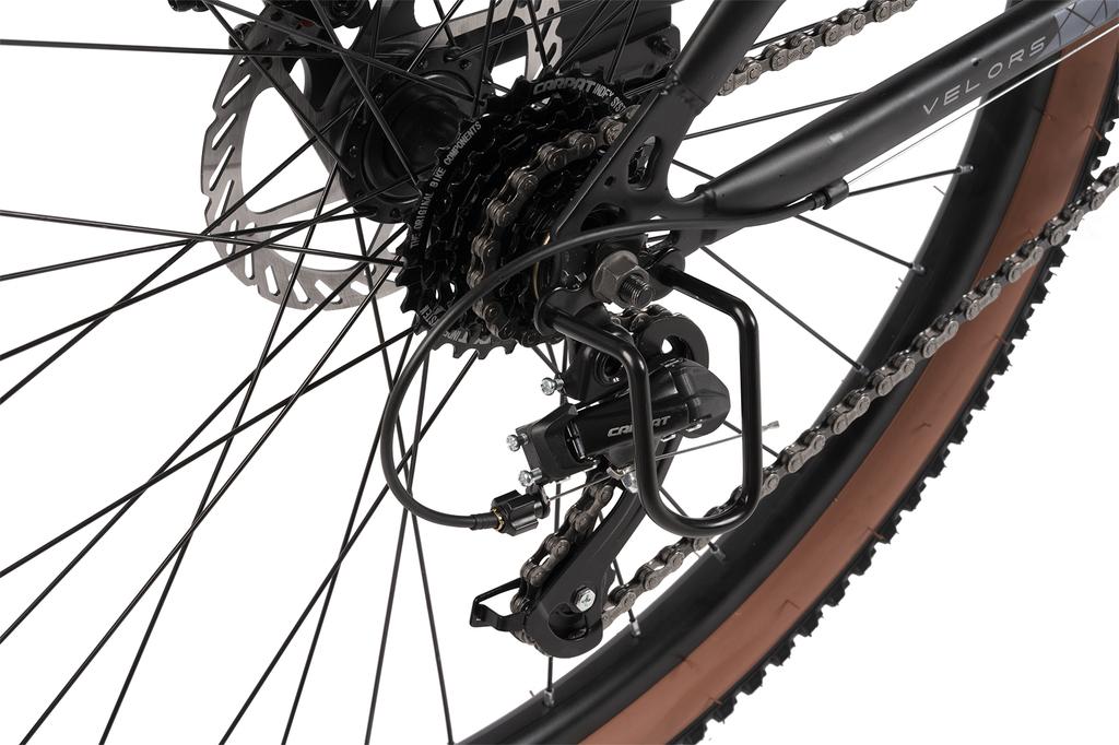 Velors 27.5 Inch Mountain Bike, 21-Speed, Double Disc Brakes, 100mm Suspension Fork, Double-Wall Rims, 160-175 cm - Black-Grey (85% pre-assembled)